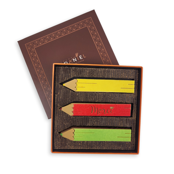 coffret crayon merci maîtresse  cadeaux maitresse laurent le daniel MOF meilleur ouvrier de france rennes rennesmaville