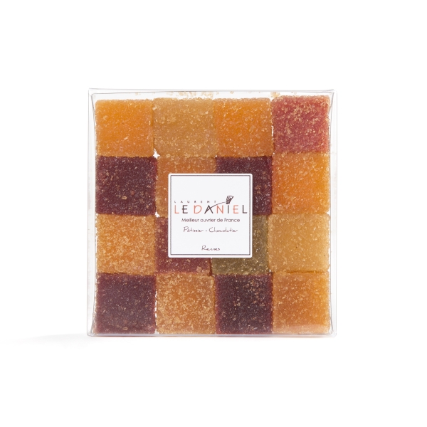 Pâte de fruits artisanales parfums originaux idée cadeau expédition  Laurent le Daniel artisan pâtissier chocolatier macaron glacier confiseur biscuiterie traiteur mof meilleur ouvrier de France pâtisserie à rennes centre-ville alma grand quartier lices halles ille et vilaine bretagne France relais desserts haut de gamme qualité