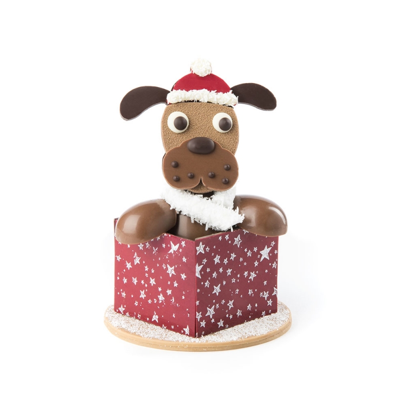 Chiot chocolat sujet noel chiot création aristans chocolatiers 2018 fêtes idées cadeaux