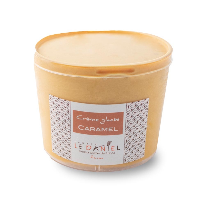 crème glacée au caramel glace crème glacée fait maison glace artisanale laurent le daniel maison le daniel meilleur ouvrier de france pâtisserie rennes ille et vilaine bretagne meilleures glaces à rennes crème glacée au caramel savoureux caramel