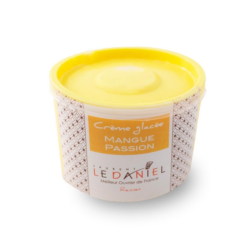 crème glacée mangue passion glace crème glacée fait maison glace artisanale laurent le daniel maison le daniel meilleur ouvrier de france pâtisserie rennes ille et vilaine bretagne meilleures glaces à rennes crème glacée mangue passion fruits exotiques fruits de la passion saveur fruits de la passion