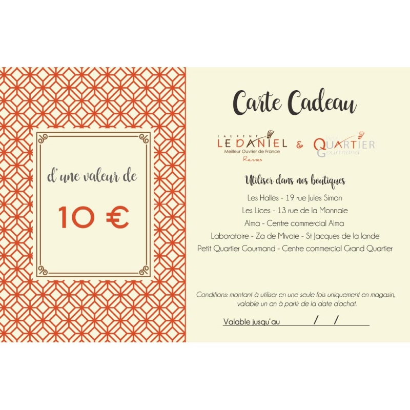Carte cadeau le Daniel carte cadeaux le daniel laurent le daniel mof rennes ille et vilaine bretagne idée de carte cadeaux cadeaux pour ses proches cadeaux chocolat pâtisserie macarons spécialités bretonnes carte cadeaux parents amis collègues proches