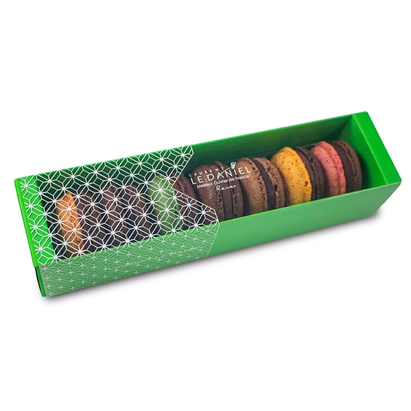 Coffret de 7 macarons au chocoalat coffret de 7 macarons saveur chocolat coffret de macarons exclusifs nouveaux coffrets de macarons gourmands coffret hiver macarons collection macarons artisans patissiers rennes laurent le daniel maison le daniel patisserie le daniel mof meilleur ouvrier de france patisserie à rennes