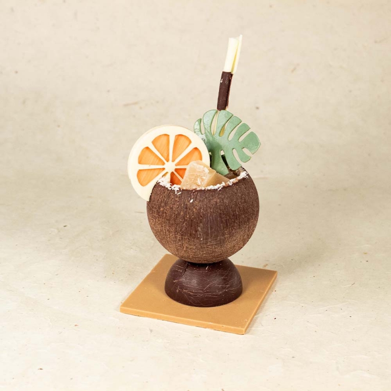 Pina colada sujet en chocolat cadeaux professeurs fin d'année scolaire artisans chocolatiers laurent le daniel mof meilleur ouvrier de france patisserie rennes ille et vilaine bretagne relais desserts
