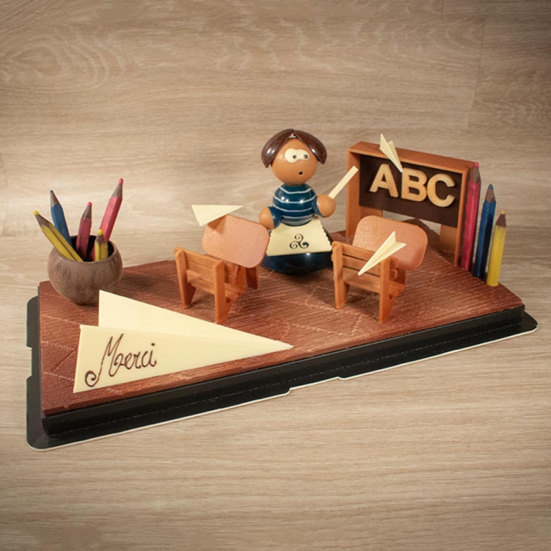 Cadeaux professeurs sujet en chocolat cadeaux professeurs fin d'année scolaire artisans chocolatiers laurent le daniel mof meilleur ouvrier de france patisserie rennes ille et vilaine bretagne relais desserts