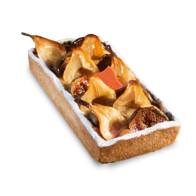 Tarte figue poire rectangulaire Dessert qualité pâtisserie traditionnelle française pastry entremets original gâteau anniversaire birthday cake repas fête anniversaire tarte saison figue poire signature laurent le daniel gâteau préféré des enfants Tarte fruits figue poire tarte de saison Maison laurent le daniel pâtisserie le daniel rennes ille et vilaine bretagne france mof meilleur ouvrier france relais dessert artisan pâtissier chocolatier confiseur glacier traiteur biscuiterie macaron glace ice cream bakery coffee salon thé rennes