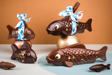 collection poissons d'avril en chocolat poisson d'avril en chocolat sardines carpes poisson rond chocolat au lait noir blanc laurent le daniel maison le daniel pâtisserie le daniel mof meilleur ouvrier de france rennes bretagne chocolatier chocolaterie chocolat