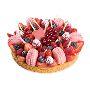 Tarte fruits rouges macarons